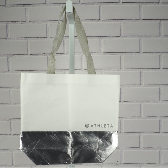 Athleta Handbags - Athleta small shopping tote white silver